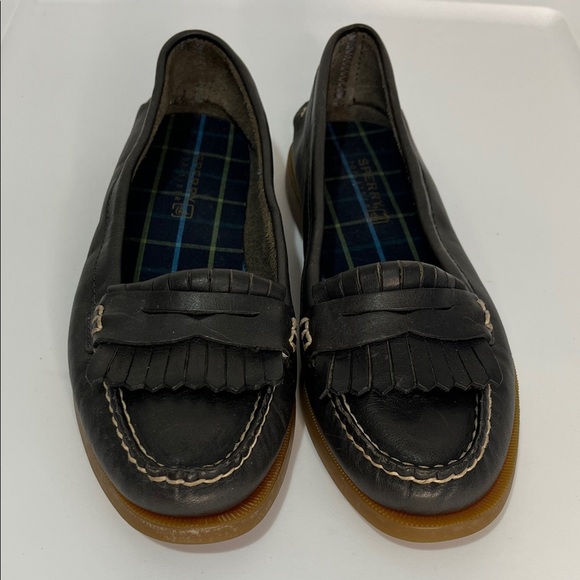 Sperry Women's Leather Penny Loafers Charcoal Black Size 8 Top Sider Preppy Lux - Picture 2 of 15